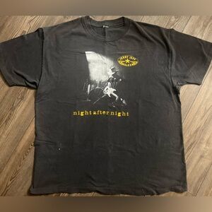 Jerry Jeff Walker Night After Night Vintage Concert Tee Black Size L 90s